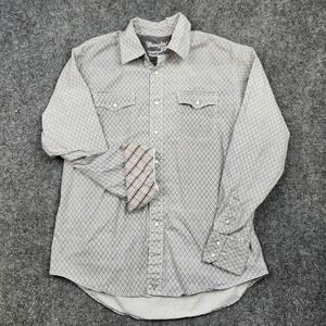 Wrangler 20X Competition Shirt Mens Large Geometric Western Pearl Snap Rodeo